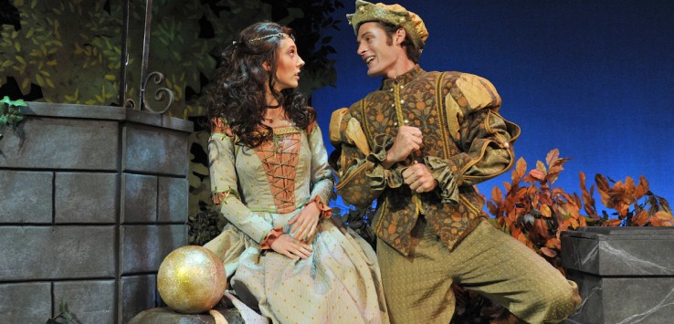 Photo of Orlando Shakespeare Theatre's production of 'The Frog and the Princess' features Adam Reilly and Kristin Shirilla. Photo by Tony Firriolo.