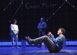 "Curious Incident of the Dog in the Night-Time. "Foreground, Adam Langdon, background, Maria  Elena Ramirez. Photo by Joan Marcus.