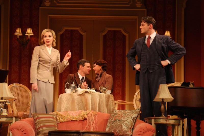 L to R: Liana Hunt, Jason Loughlin, Catherine Gowl and Spencer Plachy in PRIVATE LIVES at Riverside Theatre